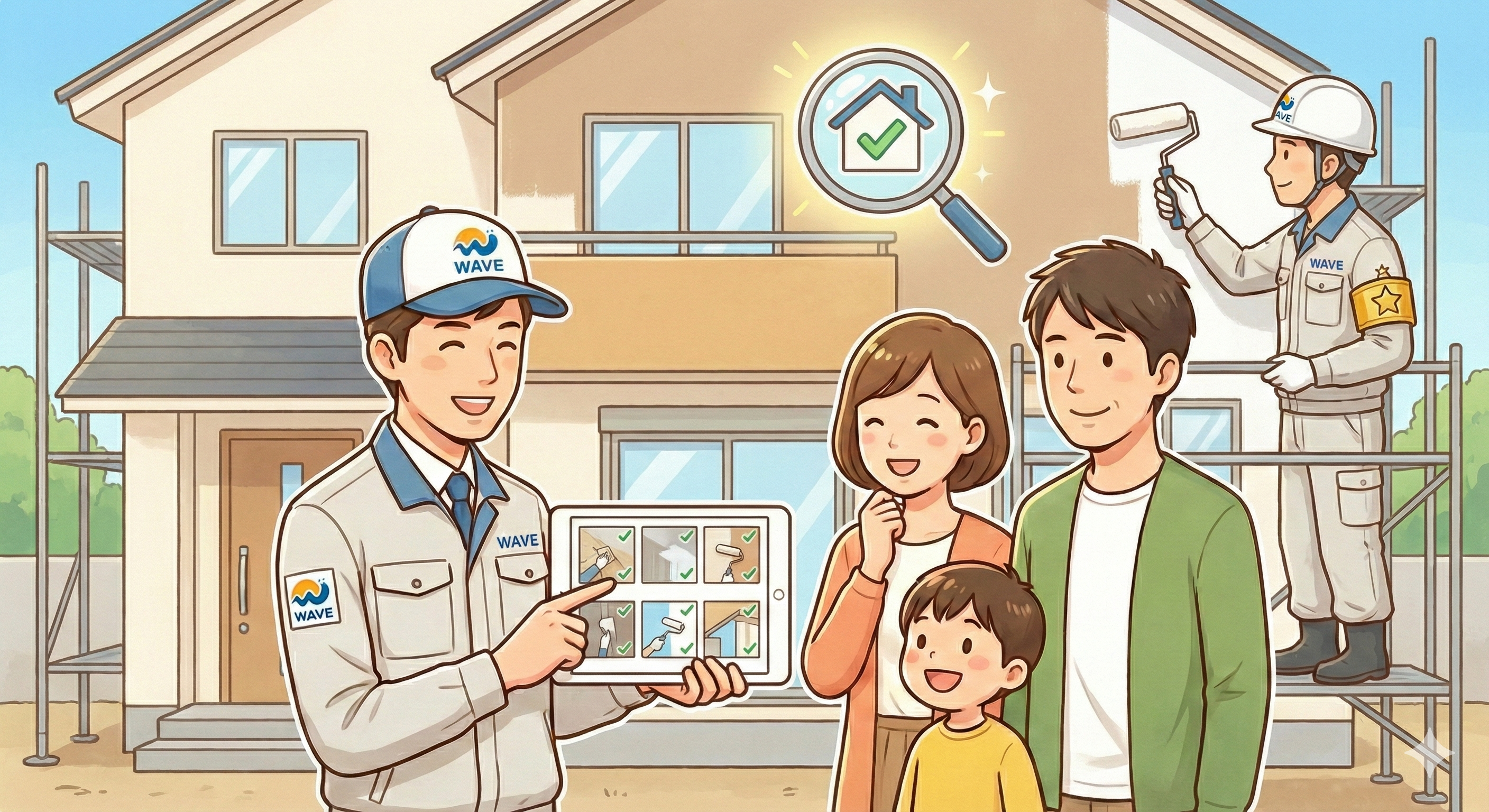 一級塗装技能士の資格を持つ職人が丁寧に作業している様子